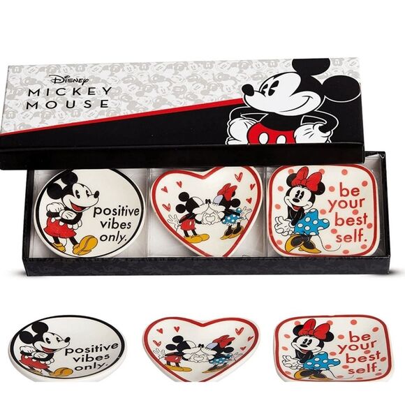 Disney Mickey & Minnie Mouse Ceramic Jewelry Trays/Trinkets - Picture 2 of 10